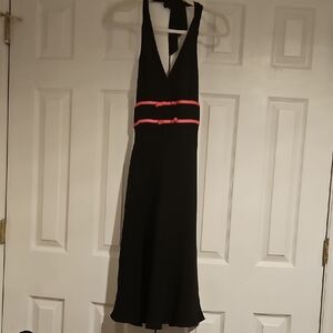 Elegant Black and Pink Halter Dress